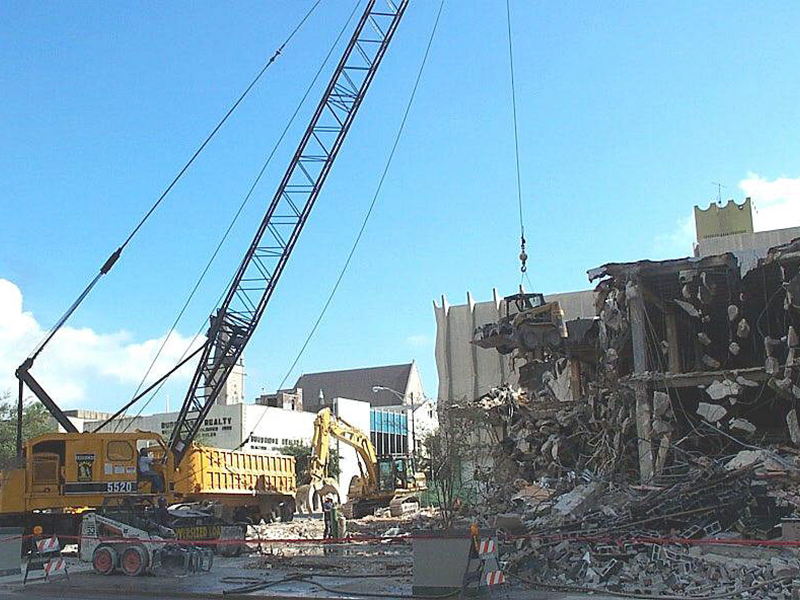 Demolition on Adam St. downtown Jacksonville Florida